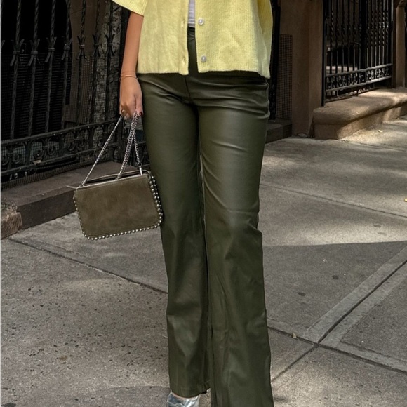 NWT ZARA BLOGGERS FAVORITE OLIVE PANTS 🍸 - Picture 5 of 6